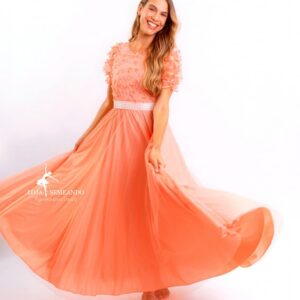 Vestido Florescer Salmão
